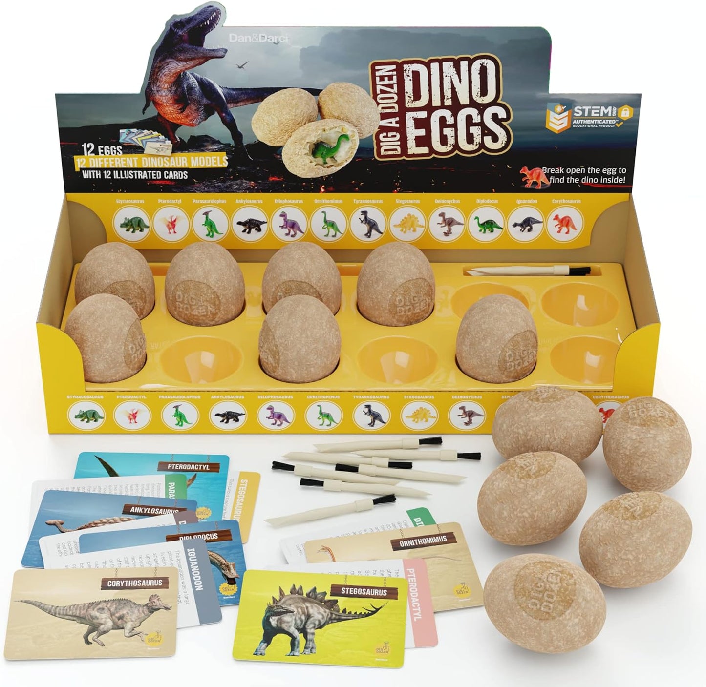 Dan&Darci_Dig_a_Dozen_Dino_Egg_Kit_for_Kids_-_Easter_Basket_Stuffers_-_Dinosaur_Toys_Gift_3-12_Year_Old_-_12_Eggs_&_Surprise_Dinosaurs_-_Science_STEM_Activities_-_Boy_Toy_Party_Gifts_for_Boys_&_Girls