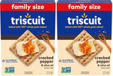 Triscuit Cracked Pepper & Olive Oil Whole Grain Wheat Crackers, Lunch Snacks, Snack Crackers, Family Size, 12.5 oz