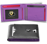 GSOIAX Slim Wallet for Men Rfid Blocking Leather Bifold Front Pocket Carbon Fiber Credit Card Holder Stocking Stuffers With Gift Box