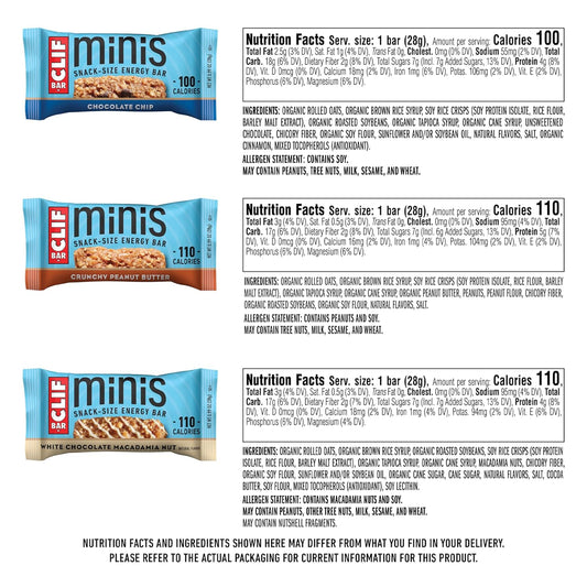 CLIF_BAR_Minis_-_Variety_Pack_-_Made_with_Organic_Oats_-_4-5g_Protein_-_Non-GMO_-_Plant_Based_-_Snack-Size_Energy_Bars_-_0.99_oz._(30_Count)