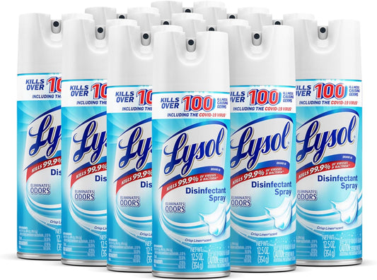 Lysol_Disinfectant_Spray,_Sanitizing_and_Antibacterial_Spray,_For_Disinfecting_and_Deodorizing,_Crisp_Linen,_12.5_Fl._Oz_(Pack_of_12)