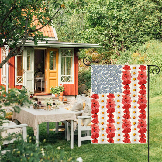 AVOIN_colorlife_Myosotis_Poppy_Memorial_Day_Garden_Flag_12x18_Inch_Double_Sided_Outside,_Patriotic_American_Flag_Yard_Outdoor_Decoration