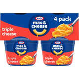 Kraft Triple Cheese Mac & Cheese Macaroni and Cheese Dinner, 4 ct Pack, 2.05 oz Cups