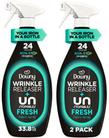 Downy Wrinkle Releaser Spray, All In One Wrinkle Release Spray, Odor Eliminator, Static Remover, Fabric Refresher & Ironing Aid for Clothes, 33.8 Fl Oz, Unstopables Fresh Scent
