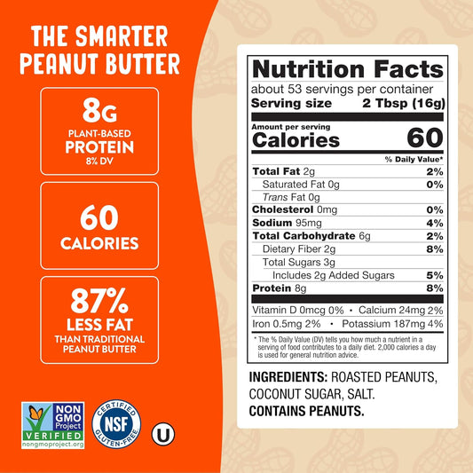 PBfit_30_Ounce_Classic_Peanut_Butter_Powder,_Powdered_Peanut_Butter_Spread_From_Real_Roasted_Peanuts,_8g_of_Protein_8%_DV,_Gluten-Free,_60_calories,_87%_less_fat_(Pack_of_1)