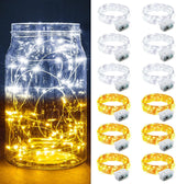 8 Pack Fairy Lights 7Ft 20 LED Twinkle String Lights 3 Modes Battery Operated Waterproof Firefly Starry for Mason Jar Party Wedding Christmas Valentines Day Table Centerpieces,Multicolor