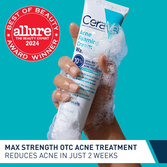 CeraVe_Acne_Foaming_Cream_Wash,_Gentle_Face_and_Body_Cleanser_with_Benzoyl_Peroxide_10%,_Hyaluronic_Acid,_and_Niacinamide,_10%_Benzoyl_Peroxide_Treatment_Clears_Pimples_and_Blackheads_5_Oz