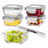 Vtopmart Glass Storage Containers with Lids, Glass Meal Prep Food Container Sets with Snap Airtight Lid for Microwave, Oven, Freezer and Dishwasher