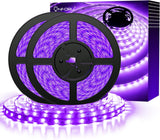 Onforu 32.8ft/65.6ft LED Black Light Strip Kit, 600/1200 Units Lamp Beads, 12V Flexible Blacklight Fixtures, 10m/20m Ribbon, Non-Waterproof for Glow Party, Indoor Birthday, Body Paint,Halloween