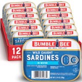 Bumble Bee Sardines, 3.75 oz Tin - Wild Caught, Gluten Free, Keto, Kosher