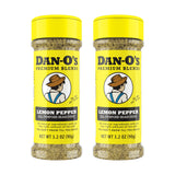 Dan-O’s Lemon Pepper Seasoning, 3.2 oz (2 Pack) – Zesty Citrus & Black Pepper Spice Blend – No Citric Acid, No Sugar – All Purpose Seasoning for Chicken, Fish, Seafood & Vegetables