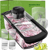 Fullstar Mandoline Slicer for Kitchen, Fruit Cutter, Cheese Grater, Cucumber Slicer, Veggie Spiralizer, Food Cutter & Kitchen Gadgets & Gifts with Safety Glove