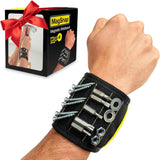 MagSnap Magnetic Wristband by Wrap-It Storage - Black - Great Father Gift Wrist Magnet Tool Belt and Screw Holder