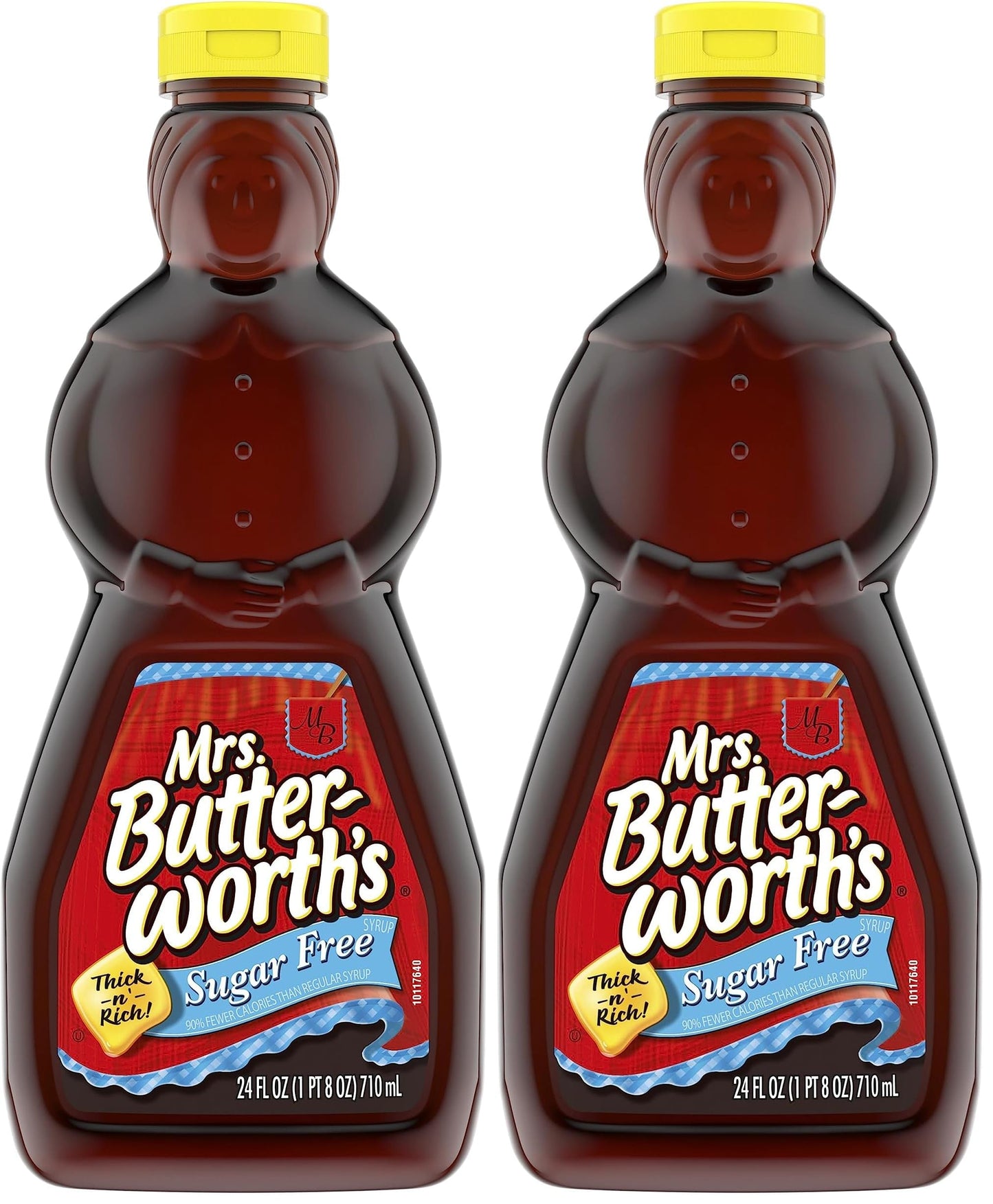 Mrs. Butterworth's Thick and Rich Sugar Free Pancake Syrup, Sugar Free Maple Flavored Syrup for Pancakes, Waffles and Breakfast Food, 24 Fl Oz Bottle (Pack of 2)