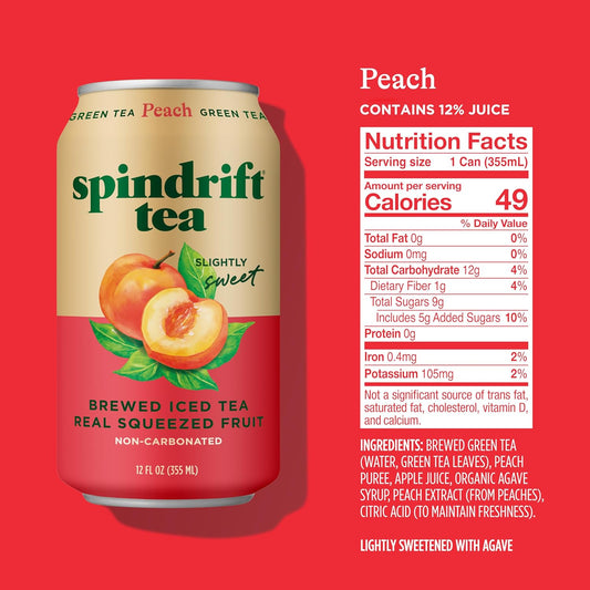 Spindrift_Brewed_Iced_Tea,_Peach_Green_Tea,_Made_with_Real_Squeezed_Fruit,_No_Carbonation,_Slightly_Sweet,_12_Fl_Oz_Cans,_Pack_of_12_(Only_49_Calories_per_Can)