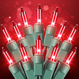 Red Christmas String Lights 100 Count, 21ft Red Incandescent Mini Christmas Tree Lights Green Wire, UL Certified Xmas String Lights for Indoor Outdoor Wedding Holiday Valentines Decorations