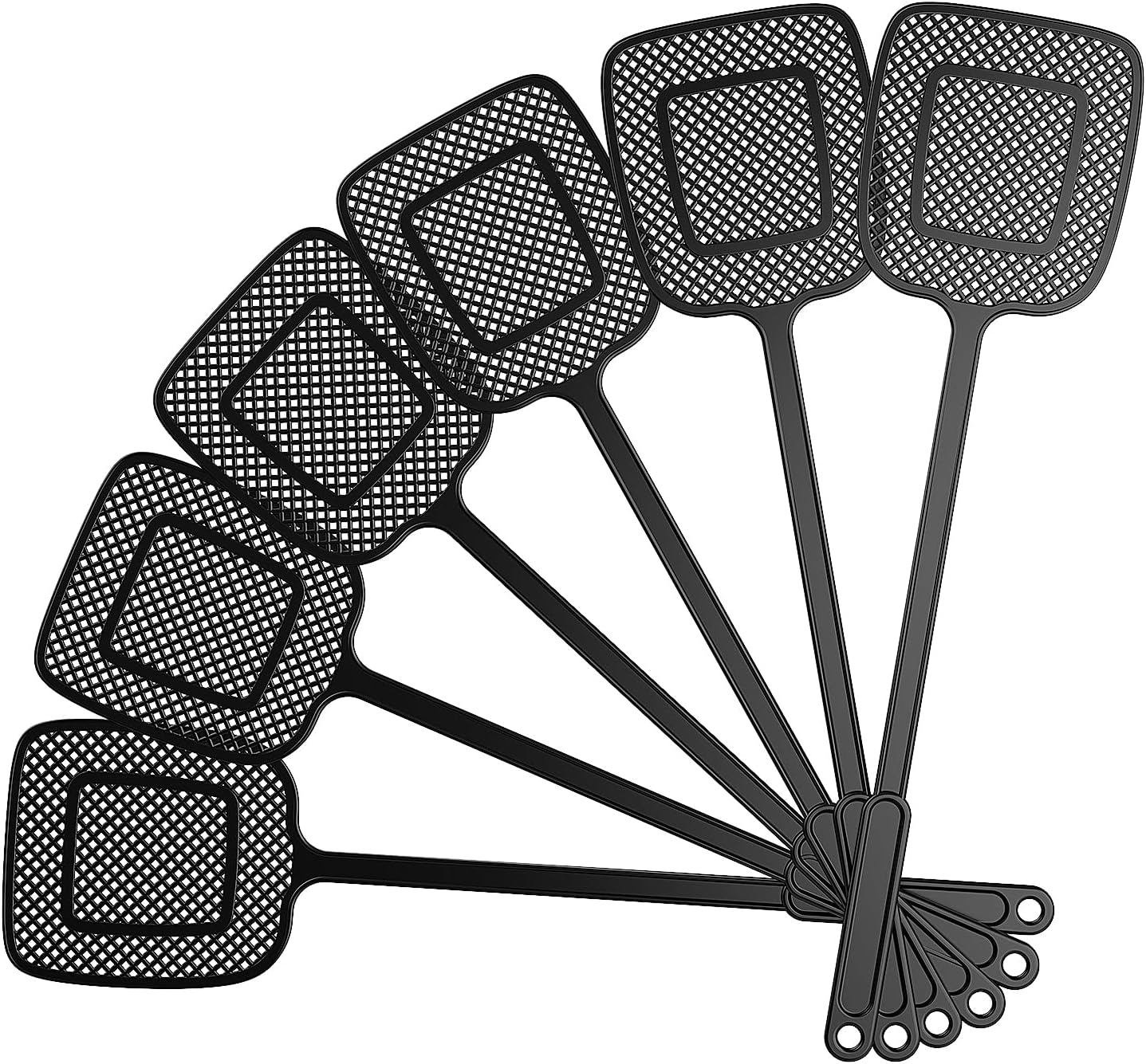 MR.SIGA_Heavy_Duty_Long_Handle_Fly_Swatter,_Black,_6_Pack