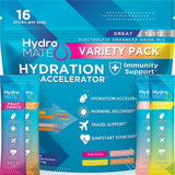 HydroMATE Electrolyte Powder Variety Pack Hydration Packets Low Sugar