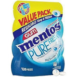 Mentos Pure Fresh Sugar-Free Chewing Gum with Xylitol, Mint, 120 Piece Bulk Resealable Bag (Pack of 1)