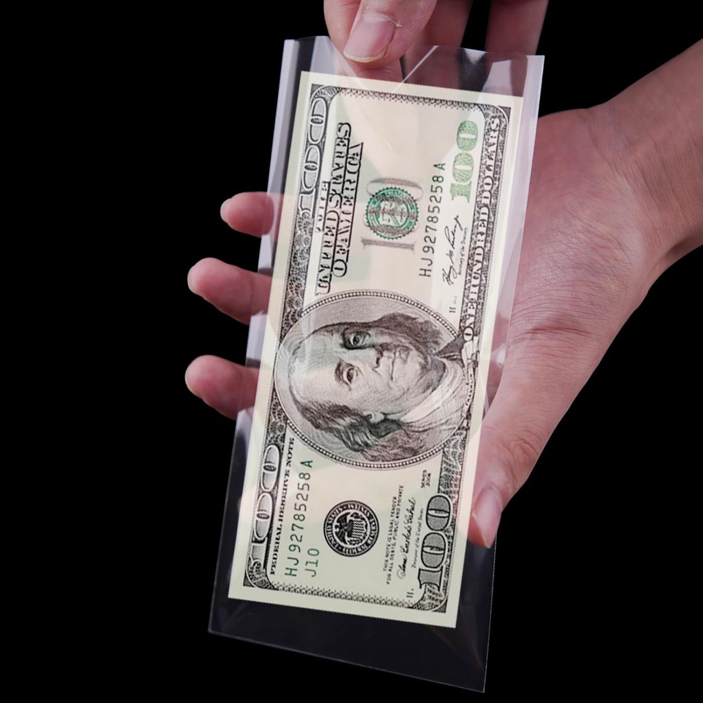 100_Pack_Paper_Money_Holders_with_Plastic_Storage_Case,_Clear_Thicken_Paper_Money_Currency_Collection_Sleeves_Protector_OPP_Bag