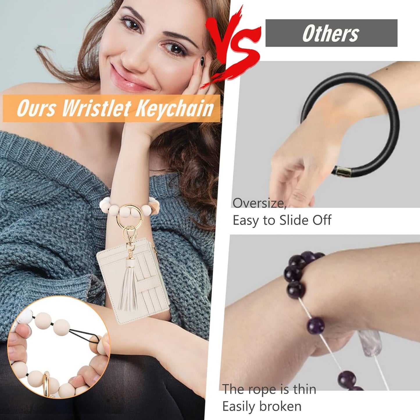 KNGITRYI_Wallet_Keychain_Wristlet_for_Women,Slim_RFID_Credit_Card_Holder_Purse_Tassel_Keychain_Bangle_Key_Ring_for_Men_Women