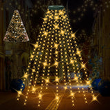 Christmas Tree Lights, 400 LED Christmas Light with 8 Light Modes & Memory Function, 8.2FT x 16 Lines String Lights with Timing Function for Christmas Decorations - Warm White