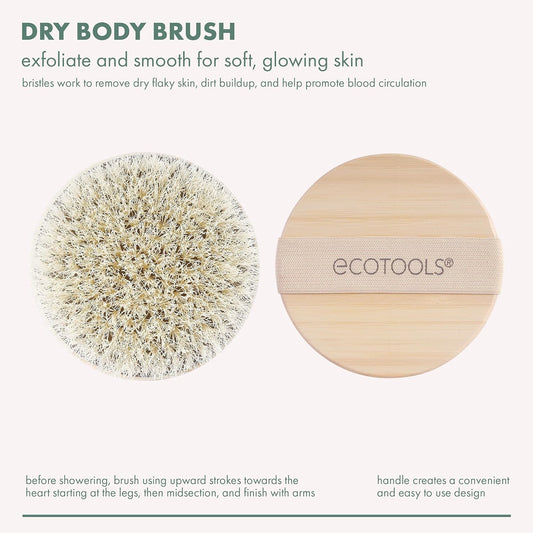 EcoTools_Dry_Body_Brush,_Cruelty-Free_Bristles_Exfoliate_&_Smooth_Skin,_Dry_Brushing_Removes_Flaky_Skin,_May_Help_Improve_Circulation_&_Tone,_Eco-Friendly_Skincare_Tool,_Vegan_&_Cruelty-Free,_1_Count