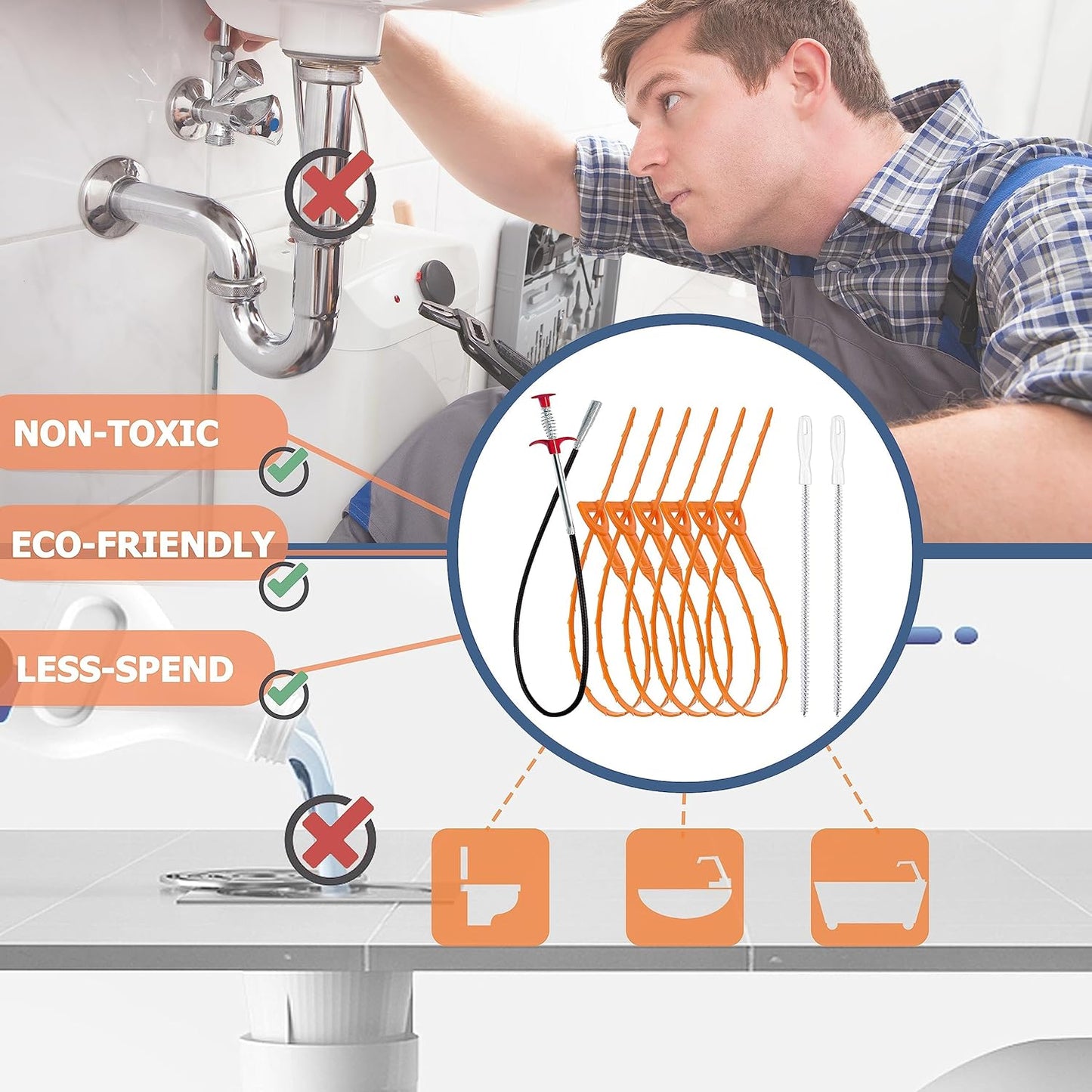 35.5inch_Drain_Clog_Remover(1pcs),_25inch_Drain_Snake_Hair_Remover(6pcs)_&_Cleaning_Brush(2pcs),_Hair_Catcher_Drain_Auger_Cleaner_Tool_Set_For_Toilet,_Kitchen_Sink,_Bathroom_Tub,_Sewer,_9_Pack