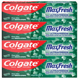 Colgate MaxFresh Cool Mint Toothpaste Pack, Fresh Breath Toothpaste with Fluoride and Hundreds of Mini Breath Strips, Leaves Mouth Feeling Refreshed for Hours
