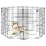 MidWest Homes for Pets Exercise Pen, for Indoor and Outdoor Use, 16 Sq Feet of Play, Single Door Folding Dog Pen, with Large Door Opening & Secure Latch, Easy to Set Up, Foldable Dog Playpen