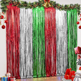 LOLStar 3 Pack Orange Purple Black Photo Booth Props,3.3 X 6.6 ft Halloween Foil Fringe Curtains,Halloween Party Photo Backdrop Streamer Backdrop for Birthday Anniversary Halloween Party Decoration