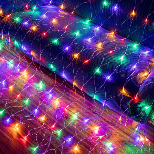 AWQ_200_LED_9.8ft_x_6.6ft_String_Net_Mesh_Lights_8_Modes_for_Christmas_Wedding_Party_Home_Garden_Lawn_Bushes_Indoor_Outdoor_Decor_(Multicolor)
