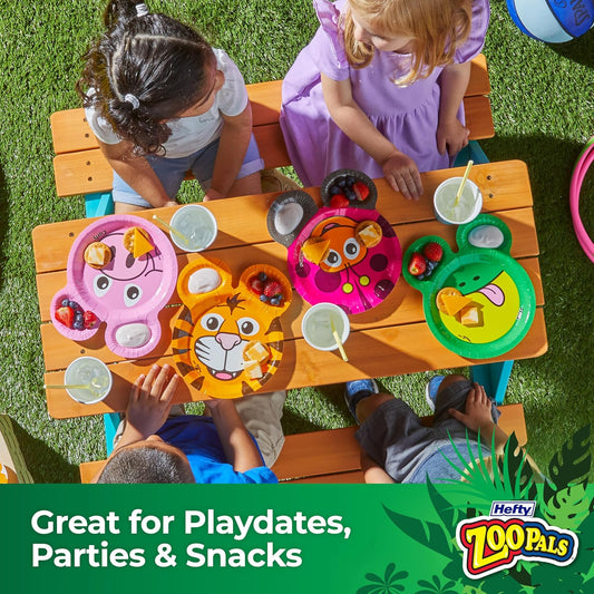 Hefty_Zoo_Pals_Party_Edition_Paper_Plates_for_Kids,_Assorted_Animal_Designs,_7.75_Inches_with_Two_Dipping_Compartments,_Multi-Color,_20_Count