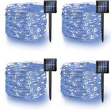 TW SHINE Red Solar String Lights Outdoor, Total 80 FT 240 LED Solar Powered Waterproof Fairy Lights 8 Modes Copper Wire Lights for Christmas Party Tree Wedding Yard Decorations, 2/4 Pack