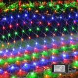 Funpeny Christmas Net Lights, 12ft x 5ft 360 LED Clear Wire Mesh Decor with 8 Modes Waterproof Connectable Xmas Decorations for Outdoor Outside Bushes Yard Lawn Patio Tree Garden Party