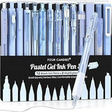 Four Candies Pastel Gel Ink Pen Set,Cute Retractable 0.5mm Fine Point Pen,Note Taking Aesthetic Pens, Black Ink Pens with Highlighter, Smooth Writing Pens for School, Office