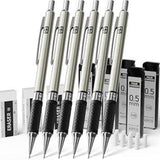 Four Candies Metal Mechanical Pencil Set - Art Mechanical Pencils & 360PCS HB Lead Refills & 3PCS Erasers & 9PCS Eraser Refills, Drawing Mechanical Pencils for Writing, Sketching/With Case