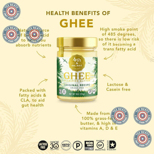 4th_&_Heart_California_Garlic_Grass-Fed_Ghee,_Clarified_Butter,_Keto,_Pasture_Raised,_Non-GMO,_Lactose_and_Casein_Free,_Certified_Paleo_(9_Ounces)