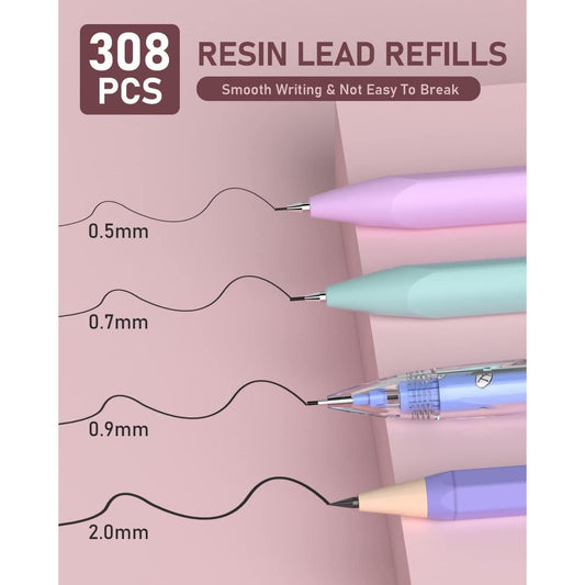 Nicpro_47PCS_Aesthetic_School_Supplies_in_Big_Capacity_Pen_Case,_Cute_Pastel_Mechanical_Pencils_0.5,_0.7,_0.9_&_2mm_Lead_Holder_with_25_Tube_Lead_Refills_4B_2B_HB_2H_Color,_Erasers_for_Student_Writing