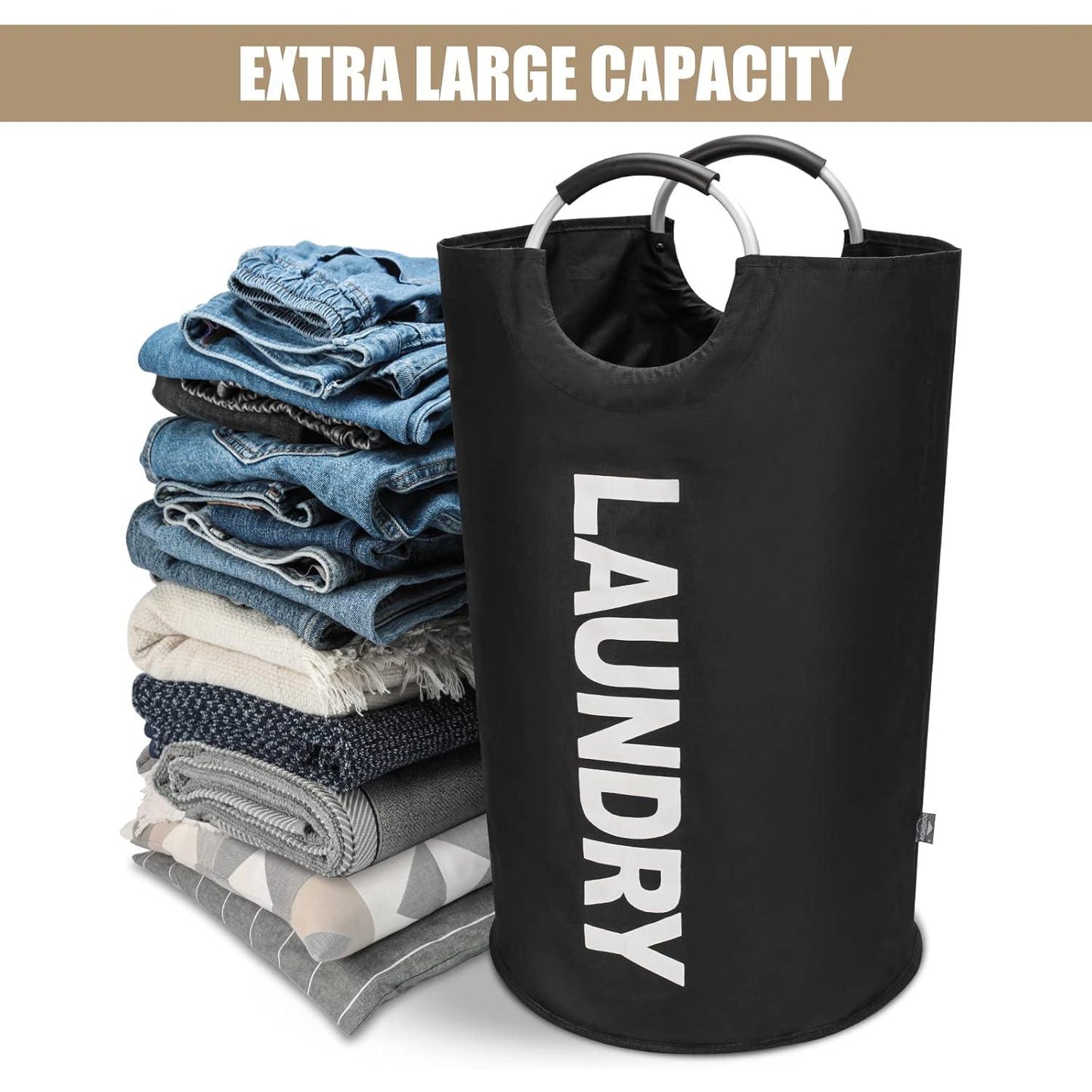 DOKEHOM_90L_Large_Laundry_Basket,_Collapsible_Laundry_Bag,_Freestanding_Tall_Clothes_Hamper,_Foldable_Washing_Bin