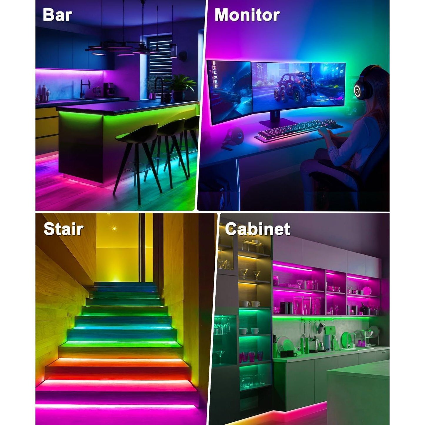LED_Lights_for_TV,_TV_LED_Backlight_9.84_ft_RGB_TV_LED_Lights_That_Change_with_TV_Lights_Behind,USB_LED_Strip_Lights_for_TV_with_Remote_APP_Control,Bluetooth_LED_Light_Strips_for_TV
