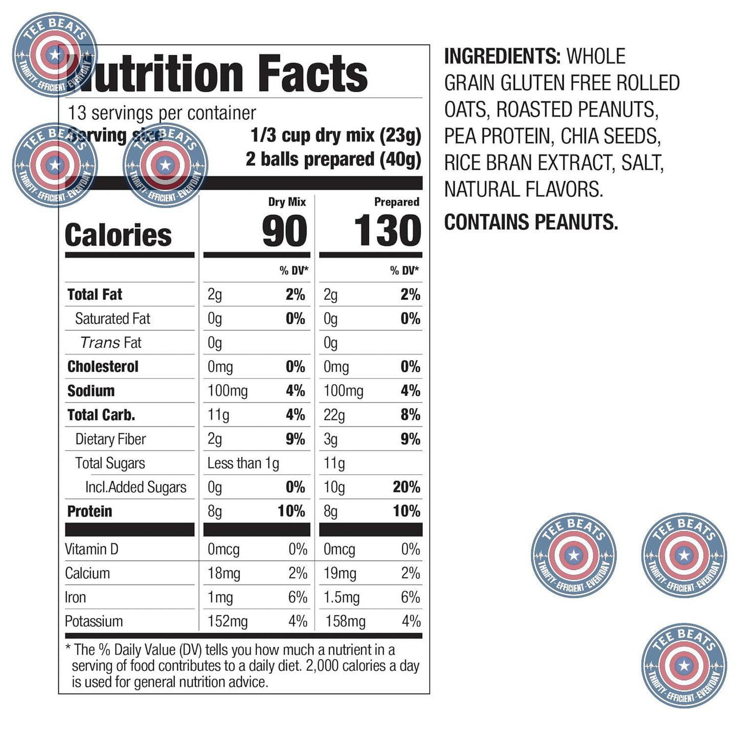 PBfit_No_Bake_Peanut_Butter_Protein_Ball_Mix,_8g_Protein,_Made_with_Chia_Seeds_&_Whole_Grain_Oats,_Gluten_Free,_Vegan_Snacks,_10.58_Oz_Bag