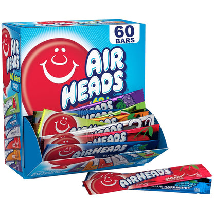 Airheads_Candy_Bars,_Variety_Bulk_Box,_Chewy_Full_Size_Fruit_Taffy,_Gifts,_Holiday,_Parties,_Concessions,_Pantry,_Non_Melting,_Party,_60_Individually_Wrapped_Full_Size_Bars_Snack_Bonbon_Sweet_Watermelon