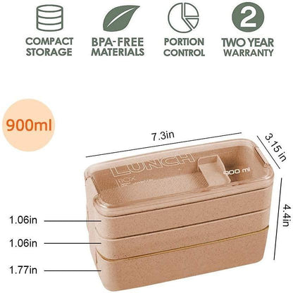 Iteryn_Bento_Adults_Lunch_Box,_Stackable,_3-In-1_Compartment_-_Wheat_Straw,_Leakproof_Eco-Friendly_Meal_Prep_Containers_Tableware