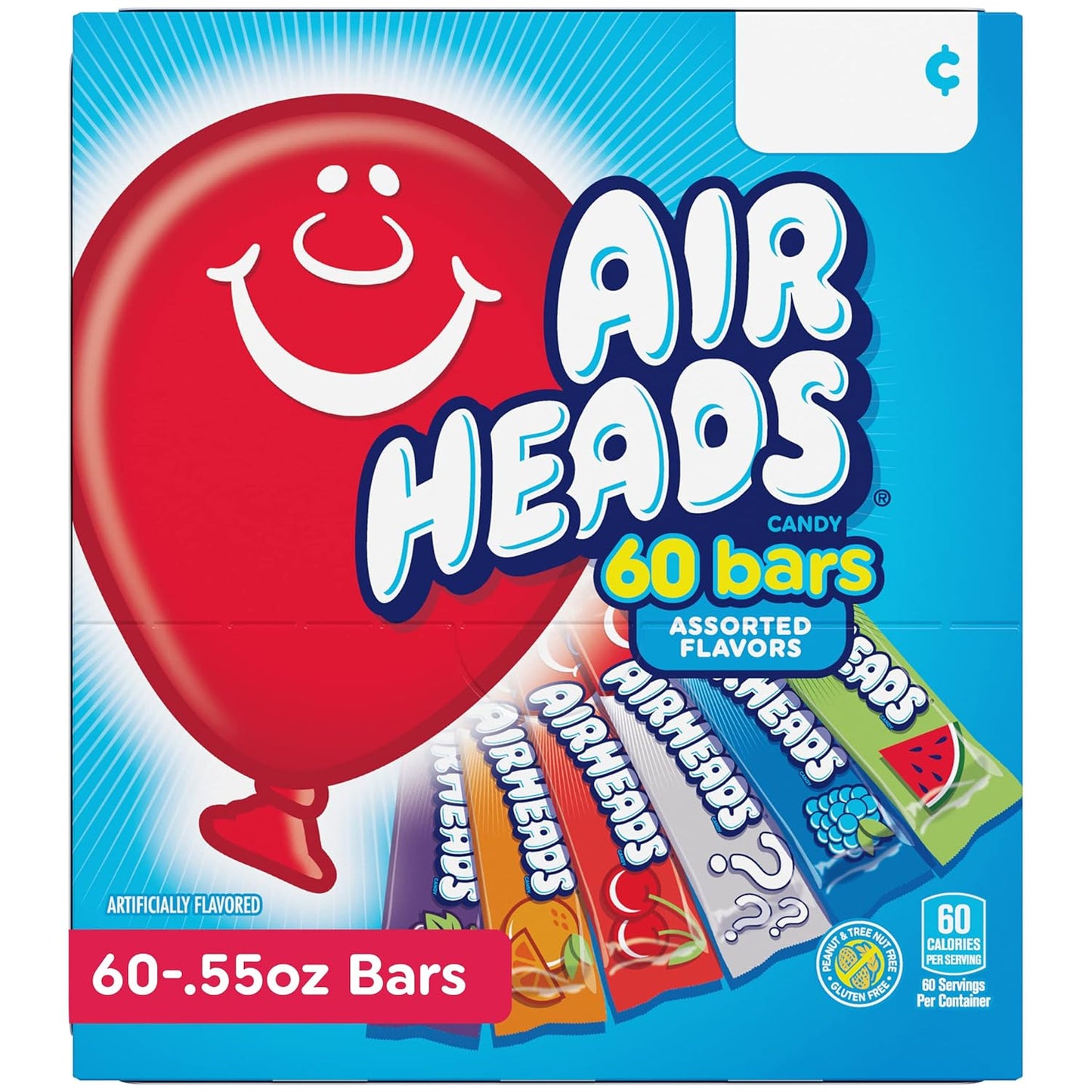 Airheads_Candy_Bars,_Variety_Bulk_Box,_Chewy_Full_Size_Fruit_Taffy,_Gifts,_Holiday,_Parties,_Concessions,_Pantry,_Non_Melting,_Party,_60_Individually_Wrapped_Full_Size_Bars_Snack_Bonbon_Sweet_Watermelon