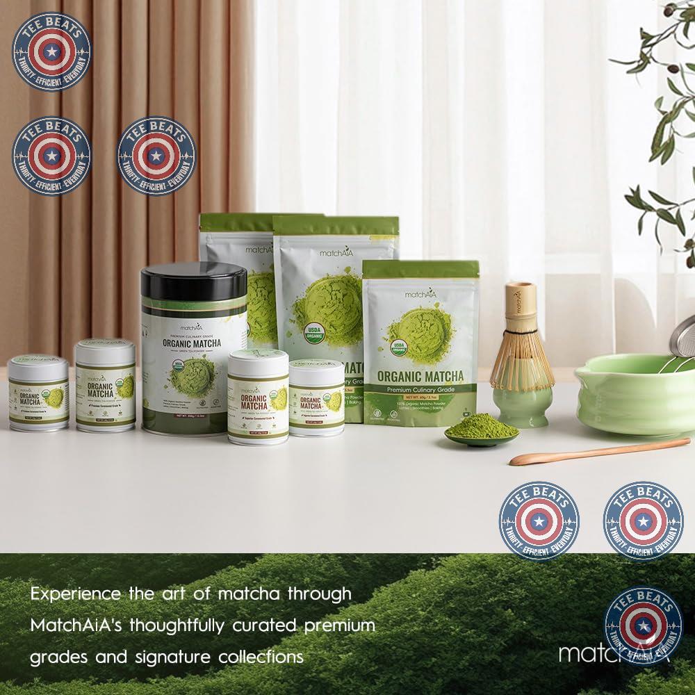 MatchAiA_Premium_Culinary_Grade,_USDA-Certified_Organic_Matcha,_100%_Pure_Green_Tea_Powder,_Perfect_for_Lattes,_Smoothies,_Desserts_and_Baking,_Sugar_Free,_Gluten_Free_(60g_/_2.1oz_Pouch)
