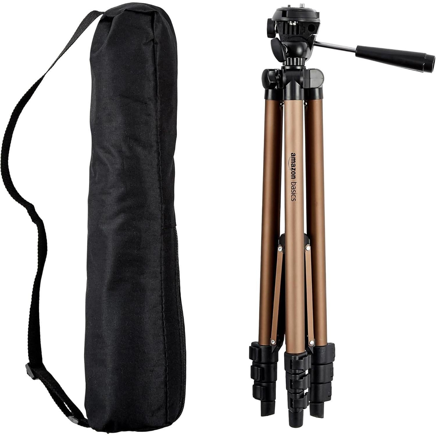 50-inch_Lightweight_Camera_Mount_Tripod_Stand_With_Bag,_Black/Brown