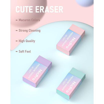 Nicpro_22PCS_Pastel_Mechanical_Pencils_Set_in_Case,_Art_Cute_Drafting_Pencil_0.5,_0.7,_0.9_mm,_2mm_Lead_Pencil_Holders_for_Sketching_Drawing_With_11_Tube_(4B_2B_HB_2H_Colors)_Lead_Refills,_3_Erasers