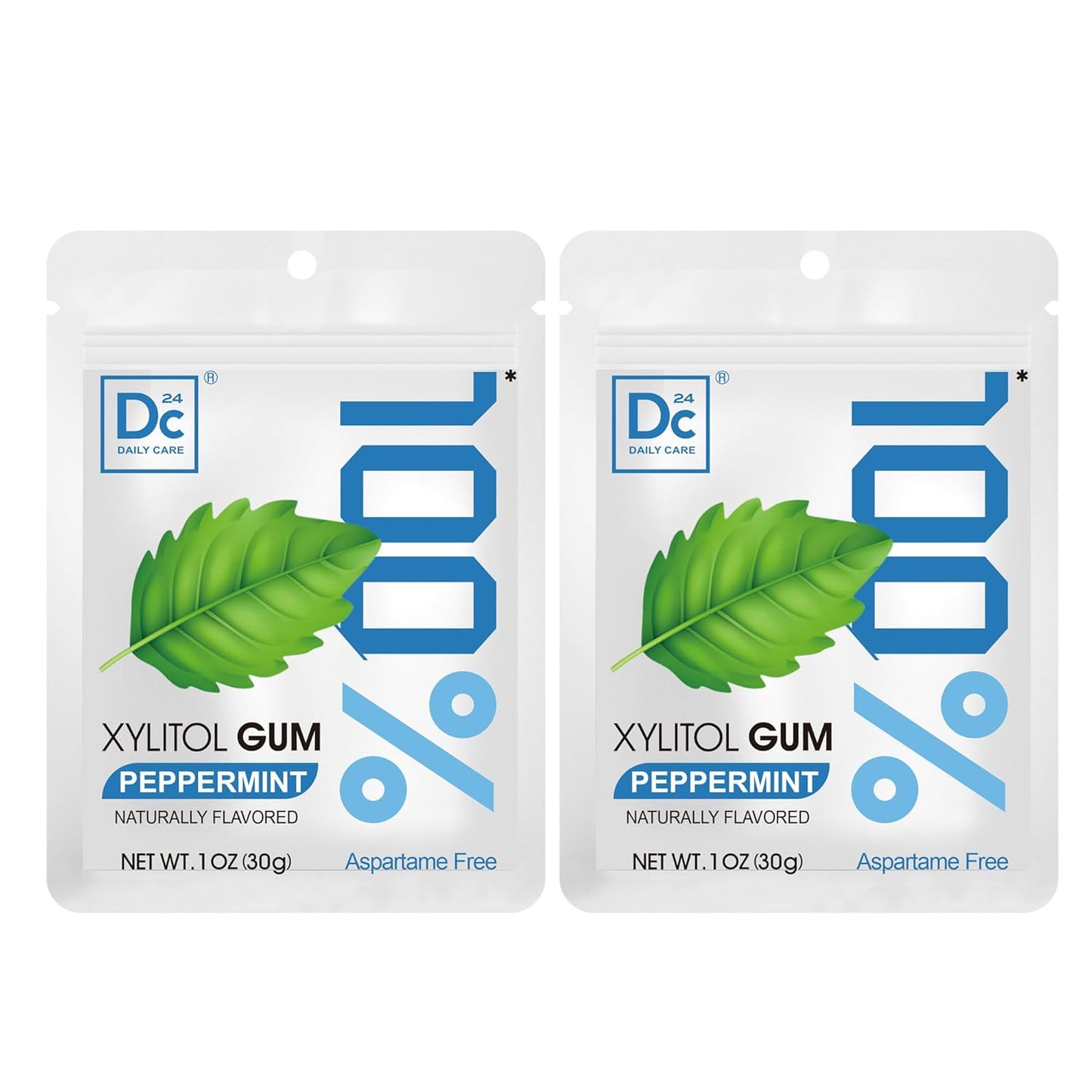 DC24_DAILY_CARE_100%_Xylitol_Gum,_Aspartame_Free,_Sugar_Free_Peppermint_Chewing_Natural_Flavors,_Gluten_Vegan,_20_Pieces,_Pack_of_2