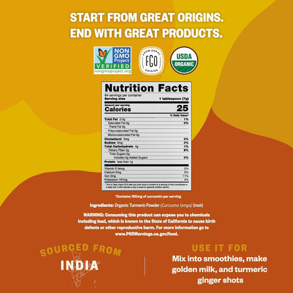 FGO_Organic_Turmeric_Powder_w/Curcumin,_8oz_Resealable_Pouch,_USDA_and_Non-GMO,_Sourced_from_India,_Packaging_May_Vary_(Pack_of_1)